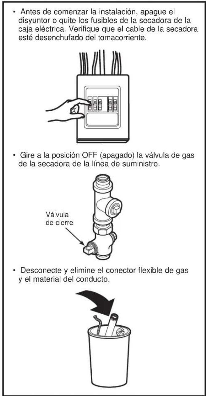 GE Profile PFD95ESPTDS - CÓMOCONNECTAR UNA SECADORA A GAS (si secee con una secadora electrica, saltear este paso) - 3