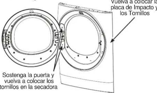 GE Profile PFD95ESPTDS - VUELVA A COLOCAR LA PLACA DE IMPACTO Y EL ENSAMBLE DE LA PUERTA - 1