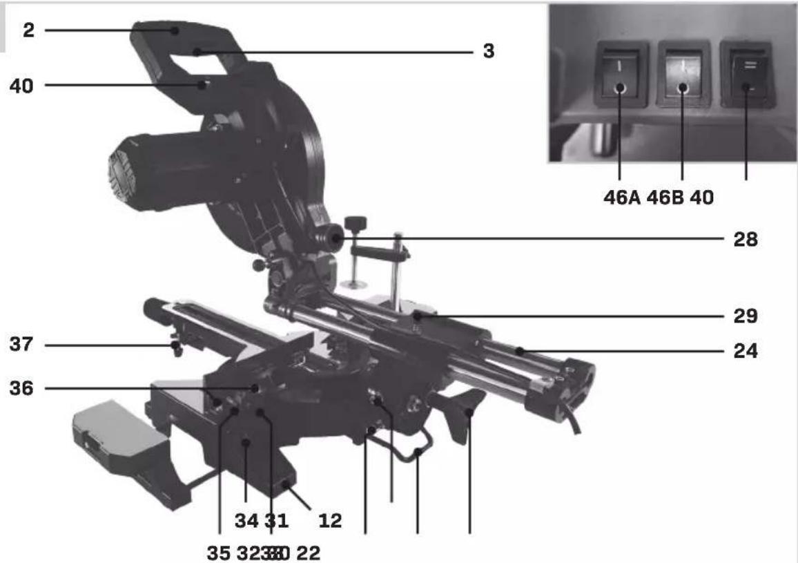 2 3 40 46A 46B 40 28 29 24 37 36 34 31 12 35 32 30 22