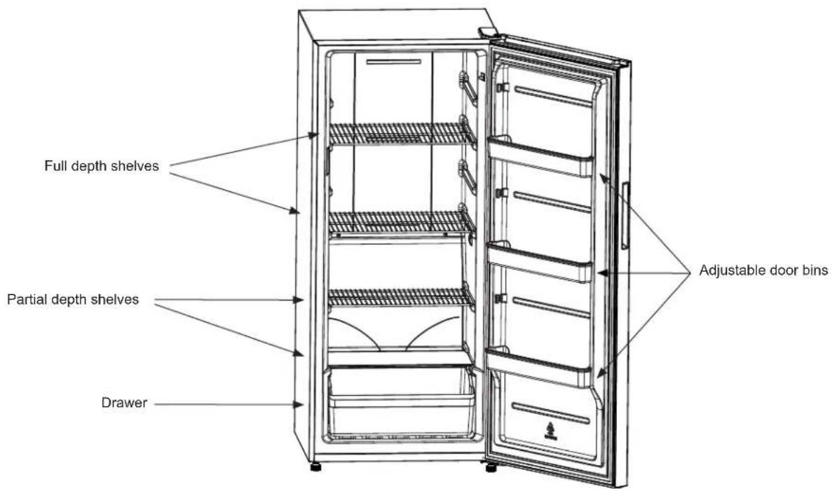 HOTPOINT HUF13STRWW - Adjustable Door Bins - 1