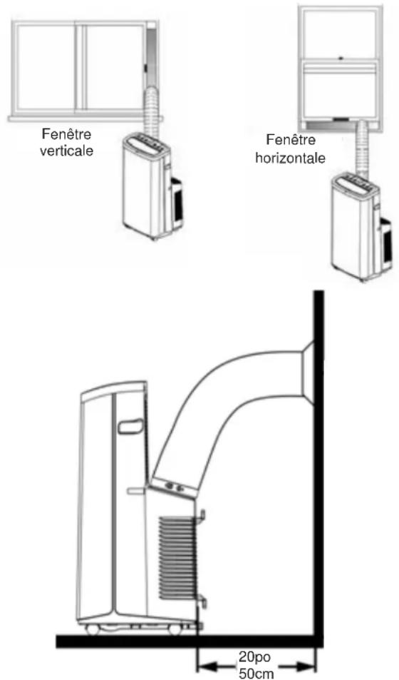 GE APCA14YBMW - Connecter le tuyaux d'évacuation sur le panneau de fenêtre - 1