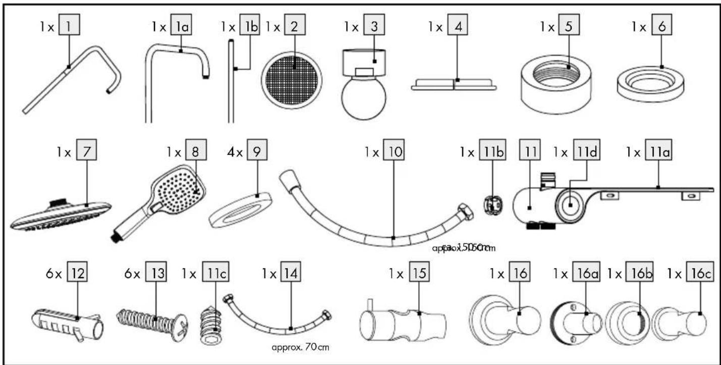 MIOMARE IAN 288801 - SET DE DOUCHE AVEC TABLETTE - 1