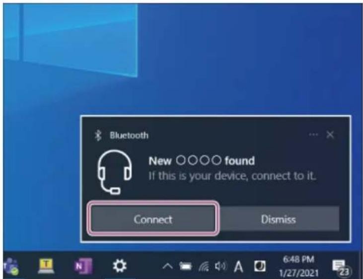 SONY WIC100 - Pour établir une connexion en utilisant la fonction Swift Pair - 1