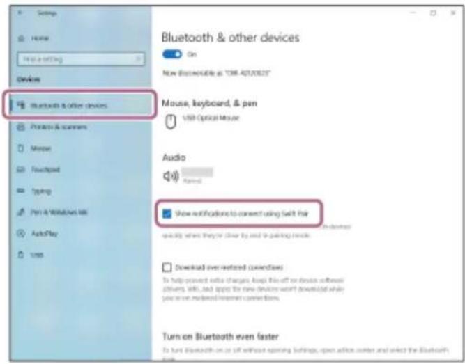 SONY WIC100 - Pairage et connexion à un ordinateur (Windows® 10) - 1