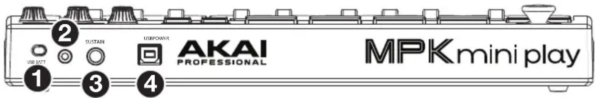 AKAI MPK Mini Play Mk3 - Rear Panel - 1