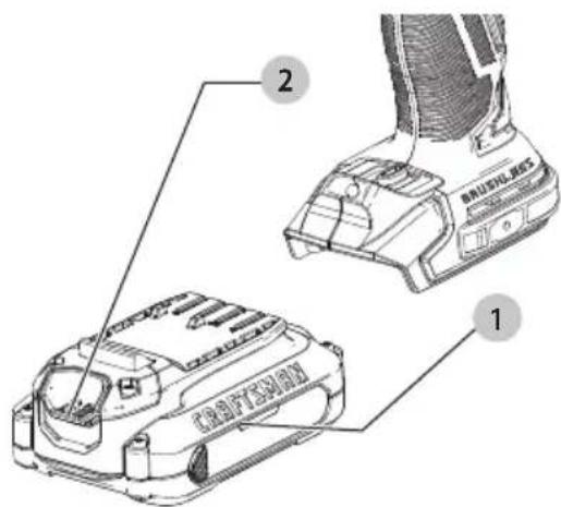 Craftsman CMCF921 - Installing and Removing the Battery Pack (Fig. C) - 1