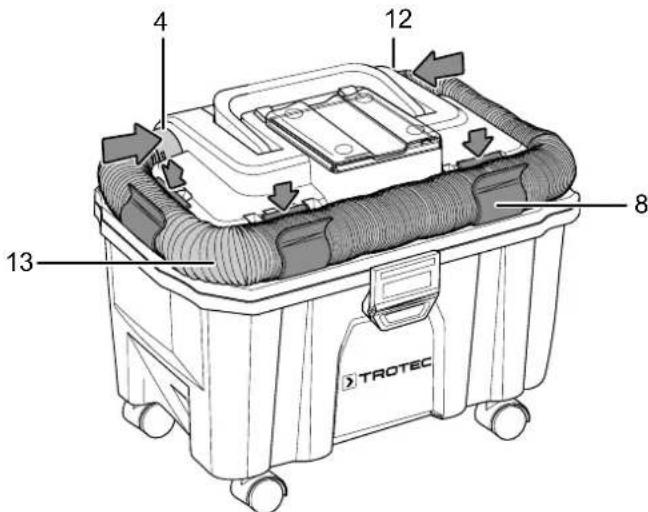 TROTEC VC 1520V - Rangement du tuyau - 1