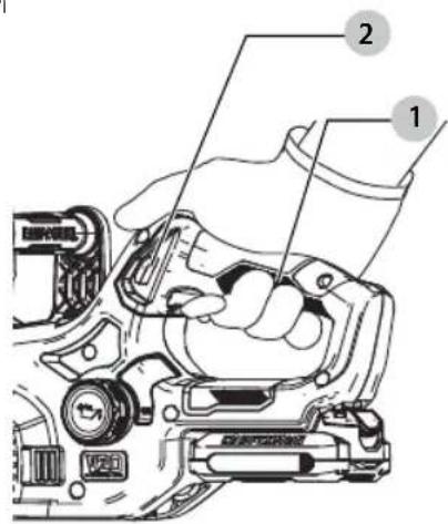 Technical diagram of a mechanical device with numbered components, likely for assembly or maintenance instructions.