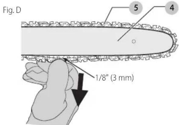 Craftsman CMECS614 - Adjusting Chain Tension (Fig. A, D, E) - 1