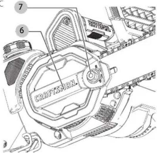 Craftsman CMECS614 - Installer le guide-chaine et la chaine de la scie (Fig. A-C) - 2