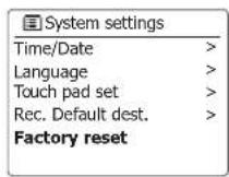 SANGEAN WFR27C - Réinitialisation de la configuration d'usine - 4