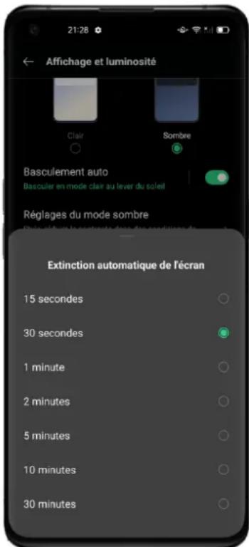 OPPO A96 - Extinction automatique de l'écran désactivée - 1