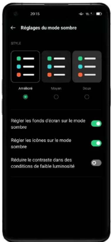 OPPO A96 - Réglage du mode sombre pour qu'il commence à une heure précise - 1
