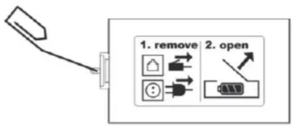 1. remove 2. open