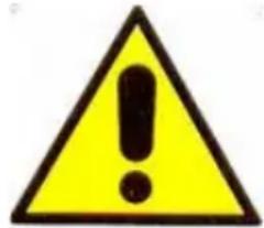 Yellow triangular warning sign with black exclamation mark symbol
