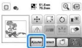 BABY LOCK Verve - Modifiez le motif si nécessaire, puis appuyez sur 'Ajouter - 1