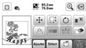 BABY LOCK Verve - Modifiez le motif si nécessaire, puis appuyez sur 'Ajouter - 16