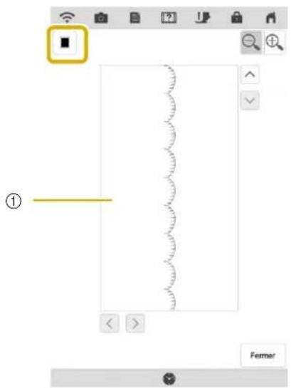 BABY LOCK Solaris 2 - Pressez ■ pour modifier la couleur de fil du point à l'écran. - 1