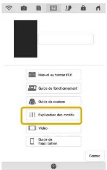 Manuel au format PDF Guide de fonctionnement Guide de coûture Explication des motifs Vidéo Guide de l'application Femer