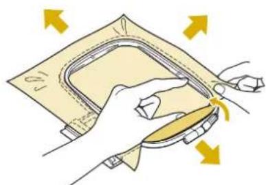 BABY LOCK Altair - Lissez légrement le tissu. Assurez-vous que le tissu est plat et qu'il ne présente pas de pris. - 1