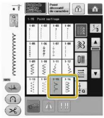 BABY LOCK Aerial - Sélectionnez un point et fixez le pied-de-biche « G ». - 1
