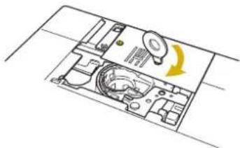 BABY LOCK Aerial - Nettoyage du Coupe-fil dans la Zone du Logement de Canette - 3