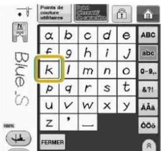 BABY LOCK Aerial - Sélectionnez le caractère approprié. - 1