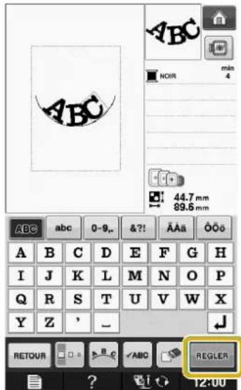 BABY LOCK Aerial - Lorsque vous avez terminé les sélections, appuyez sur REGLER - 1