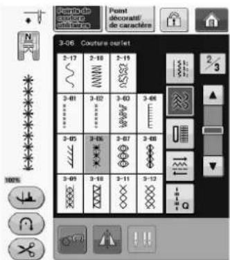 BABY LOCK Aerial - Sélectionnez un point et fixez le pied-de-biche « N ». - 1