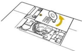 BABY LOCK Aerial - Nettoyage du Coupe-fil dans la Zone du Logement de Canette - 1