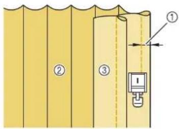BABY LOCK Aerial - Cousez un point droit le long du pli. - 1
