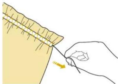 BABY LOCK Aerial - Tirez sur les fils des points droits. - 1