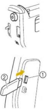 BABY LOCK Aerial - Utilisation d'un Support USB ou d'un Lecteur de Carte de Broderie USB/Module d'Enregistrement de Carte USB\* - 1