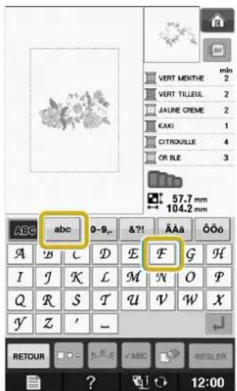 BABY LOCK Aerial - Sélectionnez ABC et entrez « Flower ». - 1