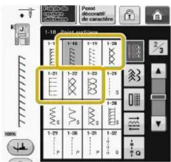 BABY LOCK Aerial - Sélectionnez un point et fixez le pied-de-biche « J ». - 1
