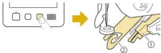 BABY LOCK Venture - Appuyez sur le bouton d'enfilage automatique de I'aiguille. - 1