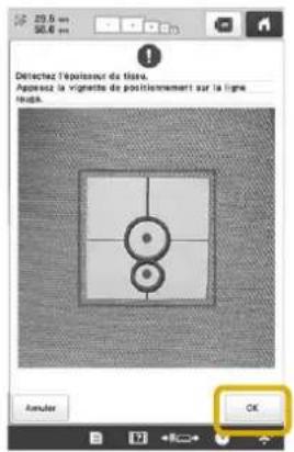 BABY LOCK Venture - Positionnement du motif sur un tissu épais - 3