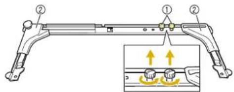 BABY LOCK Venture - Fixation du support du cadre de broderie - 1