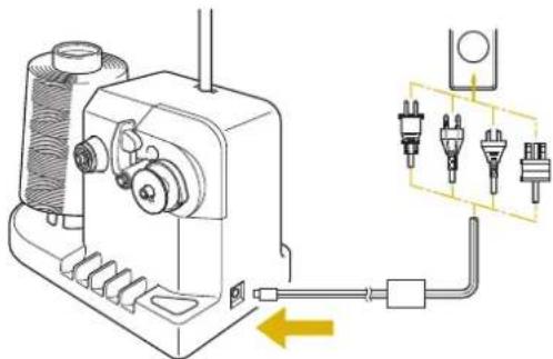BABY LOCK Venture - Connexion de l'adaptateur AC - 4