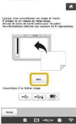 BABY LOCK Venture - Positionnez le cadre de numérisation sur la machine, puis appuyez sur Num. - 1
