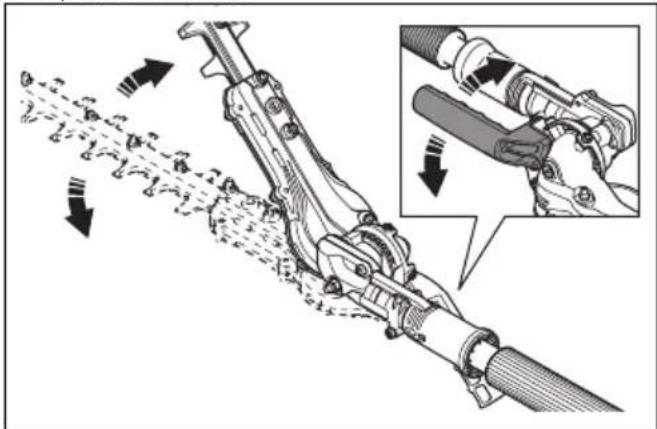 HUSQVARNA HA200 - To adjust the angle of the cutting unit - 3