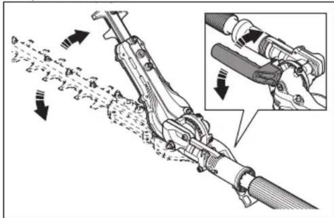 HUSQVARNA HA860 - To adjust the angle of the cutting unit - 3
