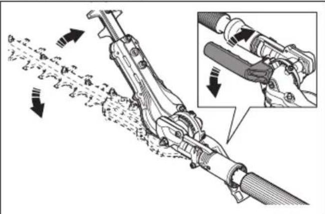 HUSQVARNA HA860 - Pour régler l'angle de l'unité de coupe - 3