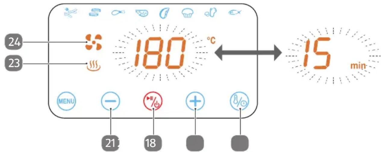 Ambiano GTAF02 - Preselezione manuale del tempo di cottura e della temperatura - 1