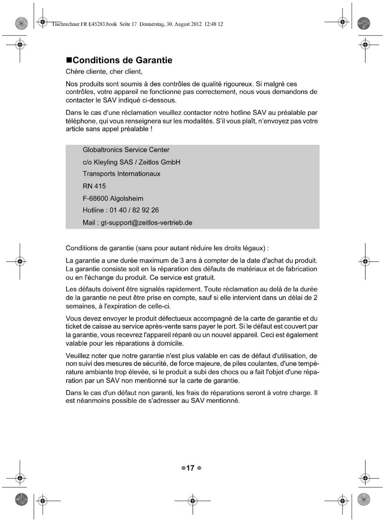 GlobalTronics D21 - ■Déclaration de conformité - 2