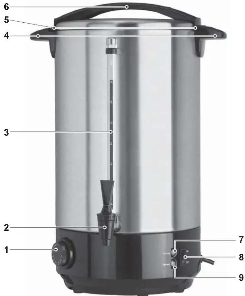 Kitchenware GTGWK02CH - Teile und Bedienelemente - 1