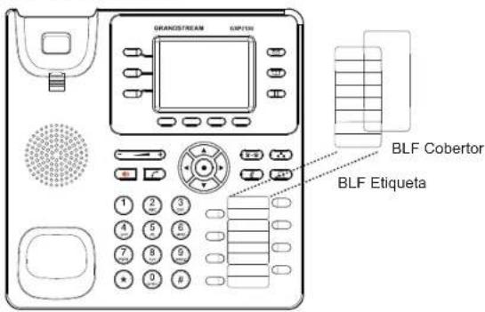 GRANDSTREAM GXP2130 - Colocando la etiqueta de papel para BLFs: - 1