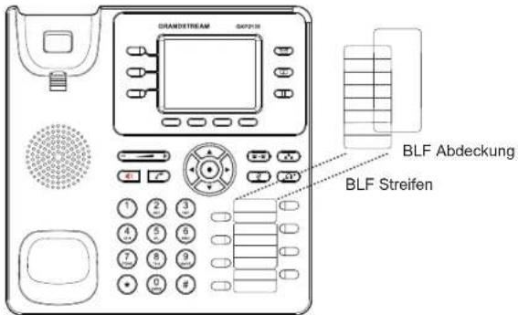 GRANDSTREAM GXP2130 - Installation der BLF Papierstreifen: - 1