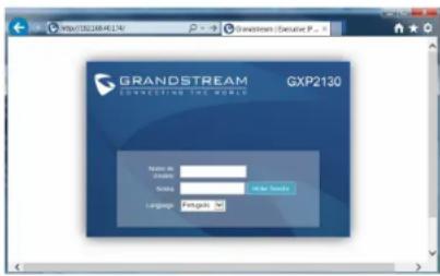 GRANDSTREAM GXP2130 - Configurar o GXP 2130 utilizando a interface web: - 1