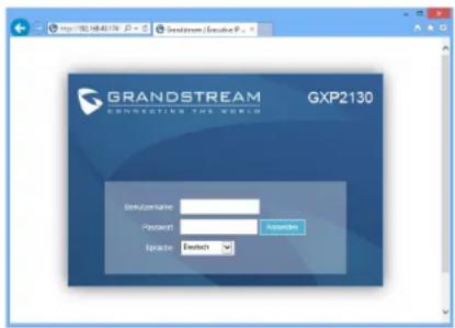 GRANDSTREAM GXP2130 - Konfiguration des GXP2130 via Web-Browser: - 1